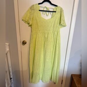 Lime Green Cotton Broderie Maternity & Nursing Midi Dress